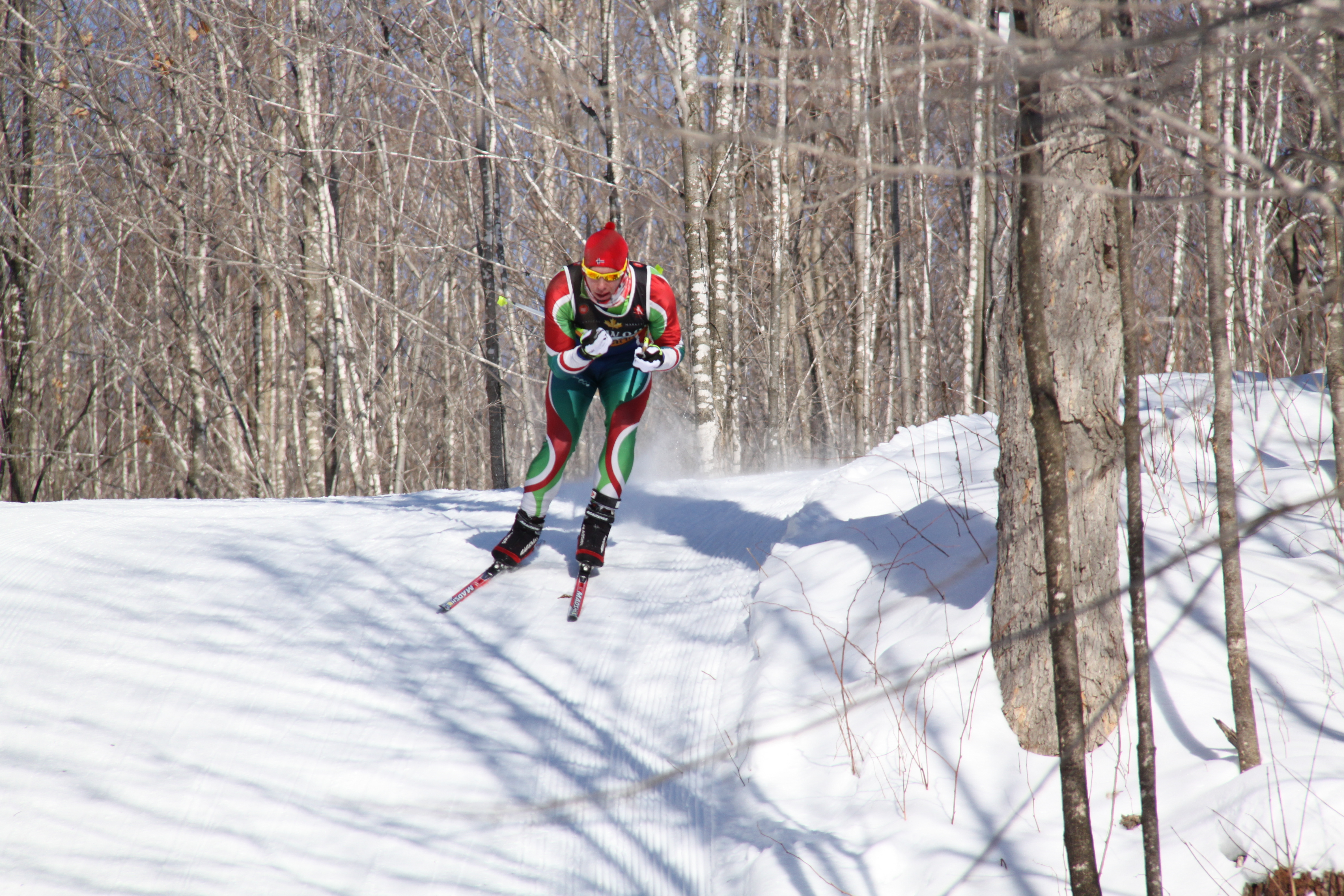 Cross Country skier at the Eastern Canadian Championships, Nakkertok Nordic Ski Club, Cantley, Quebec.